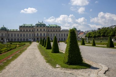 Viyana, Avusturya - 15 Haziran 2023: Viyana 'daki Belvedere Bahçeleri manzarası