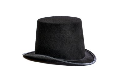 Beyaz arka planda siyah erkek şapkası