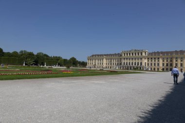 Viyana, Avusturya - 18 Haziran 2023 Yaz İmparatorluk Sarayı Schoenbrunn