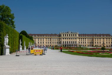 Viyana, Avusturya - 18 Haziran 2023 Yaz İmparatorluk Sarayı Schoenbrunn