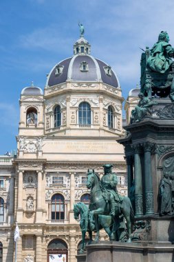 Viyana, Avusturya - 20 Haziran 2023: Viyana 'da İmparatoriçe Maria Theresa anıtının bir parçası