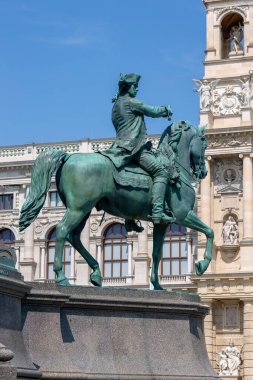 Viyana, Avusturya - 20 Haziran 2023: Viyana 'da İmparatoriçe Maria Theresa anıtının bir parçası