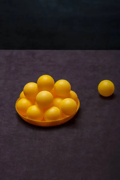 Orange Balls Plate Table — Zdjęcie stockowe