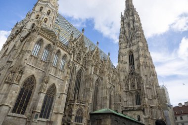 Viyana, Avusturya - 13 Şubat 2024: Viyana 'nın merkezinde bir ortaçağ Katolik kilisesi olan St. Stephen Katedrali