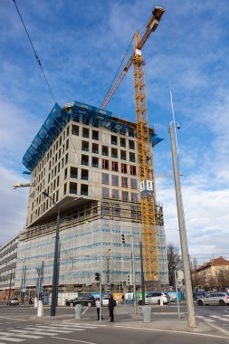 Bratislava, Slovakya - 14 Şubat 2024: Bratislava 'da yeni modern evler inşa edildi