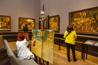 Viyana, Avusturya - 16 Şubat 2024: Doğal Tarih Müzesi Viyana