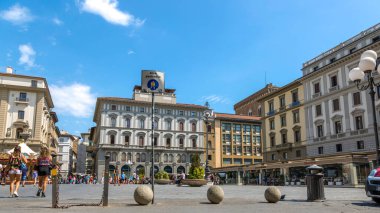 Floransa, İtalya - 21 Ağustos 2019: İtalya, Floransa 'daki Cumhuriyet Meydanı' nın Parçası