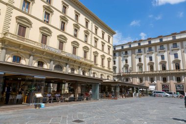 Floransa, İtalya - 21 Ağustos 2019: İtalya, Floransa 'daki Cumhuriyet Meydanı' nın Parçası