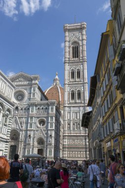 Floransa, İtalya - 21 Ağustos 2019: İtalya 'daki Floransa' da Aziz Mary Katedrali 'nin bir parçası