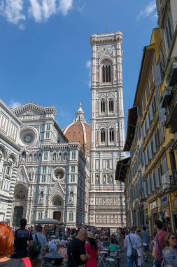 Floransa, İtalya - 21 Ağustos 2019: İtalya 'daki Floransa' da Aziz Mary Katedrali 'nin bir parçası