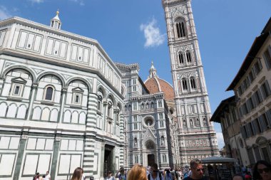 Floransa, İtalya - 21 Ağustos 2019: İtalya 'daki Floransa' da Aziz Mary Katedrali 'nin bir parçası