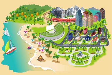 Şehir Dağ Parkı Binaları 'nın vektör çizimi 