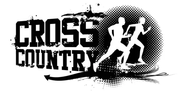 Векторна Ілюстрація Cross Country Running Banner — стоковий вектор