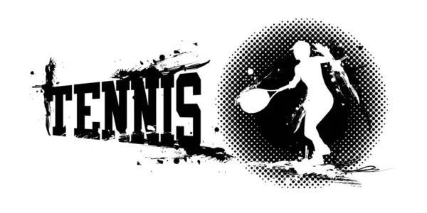 Una Ilustración Vectorial Women Tennis Banner Gráficos vectoriales
