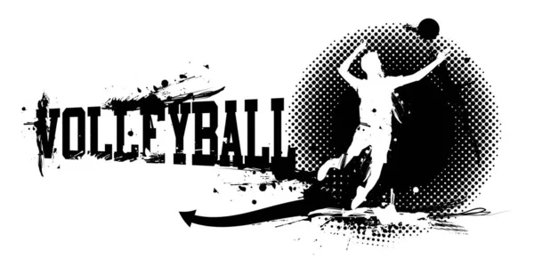 Una Ilustración Vectorial Men Volleyball Banner Gráficos vectoriales