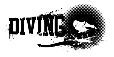 Dalgıç Su Sancağının bir vektör çizimi