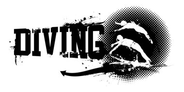 Dalgıç Su Sancağının bir vektör çizimi