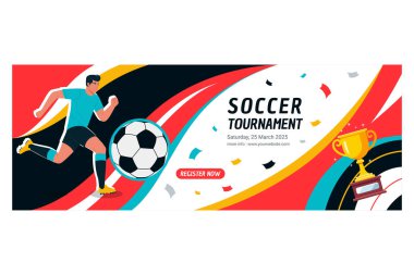 Futbol Turnuvası Poster Afişinin bir vektör illüstrasyonu