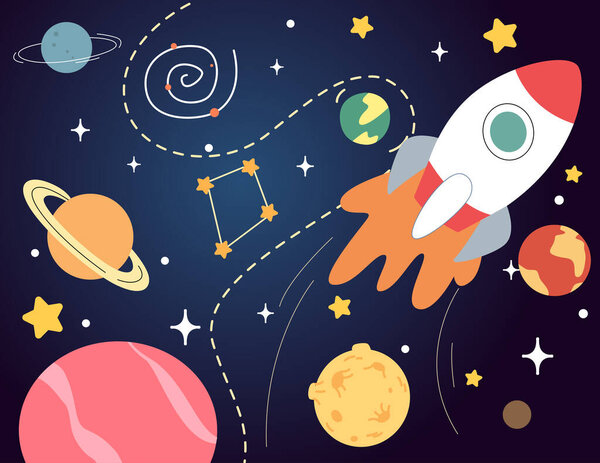 Векторная иллюстрация космической ракеты "Галактика"