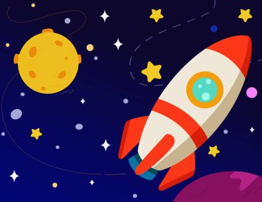 Galaksi Dış Uzay Roketinin bir vektör çizimi