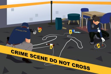 Bir Olay Yeri İnceleme Uzmanı 'nın vektör çizimi