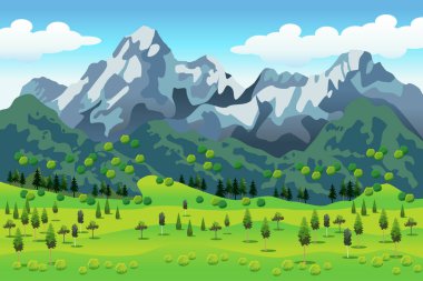 Karlı Dağ Kırsal Alanı 'nın vektör çizimi