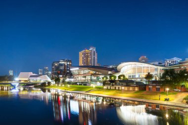 The river torrens and the City of Adelaide Skyline clipart