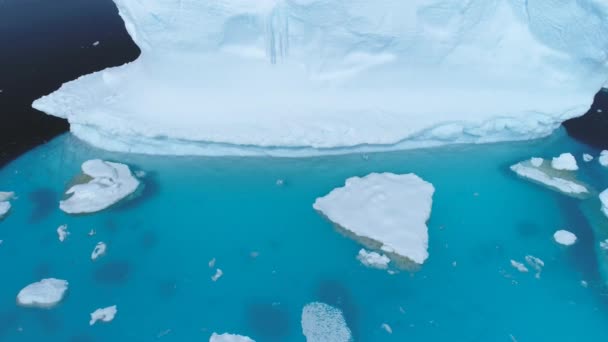 Antarktis Eisberg Treiben Ozean Gletscher Luftaufnahme Polar Winter Halbinsel Offene — Stockvideo