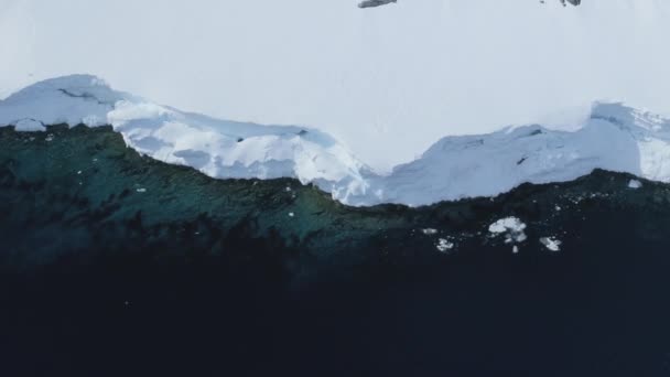 Antarktische Schneebedeckte Gletscherhalbinsel Luftaufnahme Die Antarktische Südpolküste Offenbart Winter Eine — Stockvideo