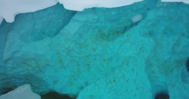 Cristal Azul Debaixo Água Iceberg Ártico Derretido Gelo Geleiras Cobertura — Vídeo de Stock