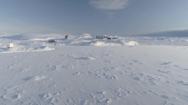 Schneebedeckte Antarktische Oberfläche Aus Der Luft Eislandschaft Südpol Winter Gefrorenen — Stockvideo
