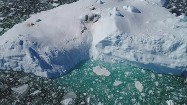 Antarktida Obrovský Ledovec Float Aerial Tracking View Arctic Ocean Coast — Stock video