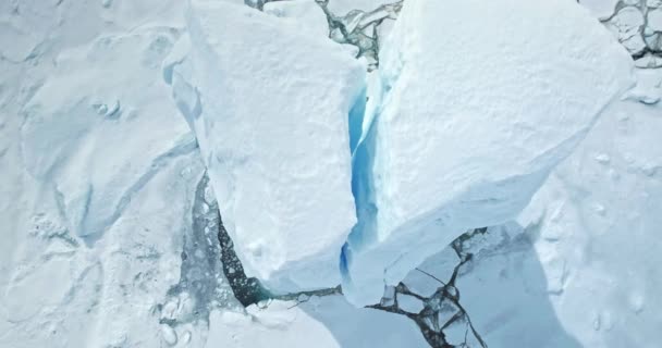Gelo Rachado Oceano Polar Congelado Antártida Enorme Ambiente Natureza Polar — Vídeo de Stock