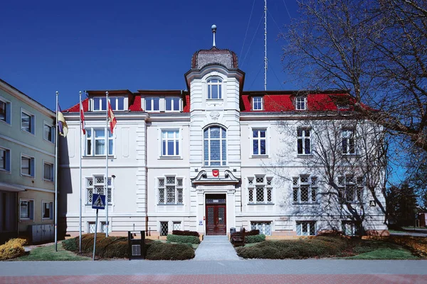 Nowy Tomysl Poland Town Hall Sunny Scenery — Stock Photo, Image