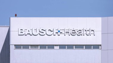 Jelenia Gora, Polonya - 30 Temmuz 2024. Bausch Sağlık Şirketi logosu, Kanada merkezli uluslararası bir ilaç şirketi..