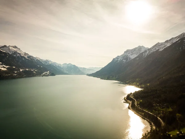Água Cristalina Lago Brienz Nos Alpes Suíços Suíça Cima — Fotografia de Stock