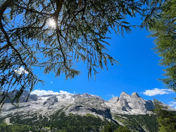 Marmolada Massif Dolomiti Talya Geniş Panorama — Stok fotoğraf