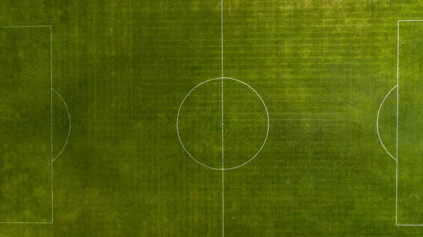Aerial View Green Football Soccer Pitch Top View Green Empty — Stock Photo, Image