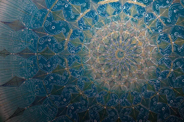 Pintura Acrílica Pintada Mano Azul Oro Fondo Arte Abstracto Textura — Foto de Stock