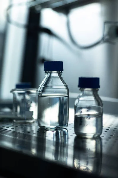 Pesquisa Vidro Experiência Fluxo Caixa Luva Laboratório Química — Fotografia de Stock