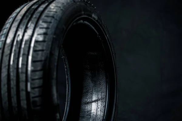 Stack Brand New High Performance Car Tires Clean High Key — Stock Photo, Image
