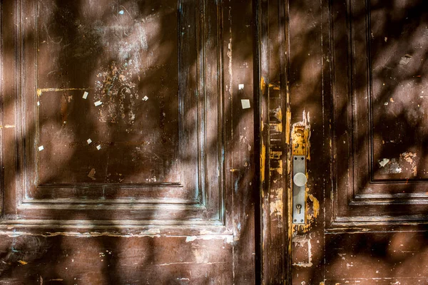 Старая Деревянная Дверь Центре Праги — стоковое фото