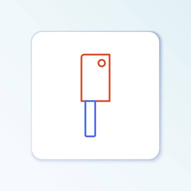 Line Meat helikopter simgesi beyaz arkaplanda izole edildi. Et için mutfak bıçağı. Kasap bıçağı. Renkli taslak konsepti. Vektör.