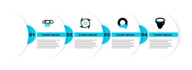 Kasırga Rüzgârı, Güneş ve Bulut 'u kar yağmuru ikonu ile hizaya sokun. Vektör.