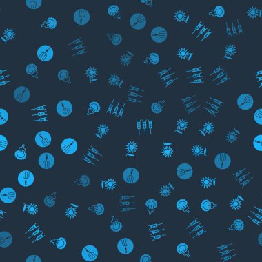 Hamur köftelerini çatala, ayçiçeğine, buğday ve bahçe yabasına, pürüzsüz desene ayarlayın. Vektör.