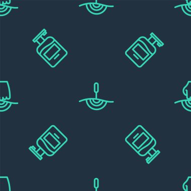 Akupunktur terapisi, bir şişe sıvı sabun ve masajı sorunsuz bir şekilde ayarla. Vektör.