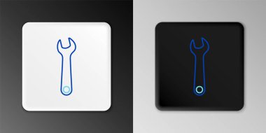 Çizgi Anahtarı simgesi gri arkaplanda izole edildi. Anahtar tamir aleti. Servis aracı sembolü. Renkli taslak konsepti. Vektör