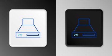 Line Kitchen sökücü fan simgesi gri arkaplanda izole edildi. Mutfak kaputu. Mutfak egzozu. Ev aletleri. Renkli taslak konsepti. Vektör