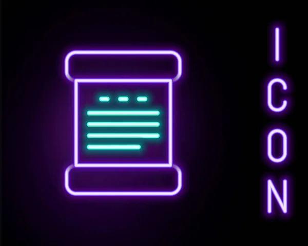 Glowing Neon Line Deklarasi Kemerdekaan Ikon Terisolasi Latar Belakang Hitam - Stok Vektor