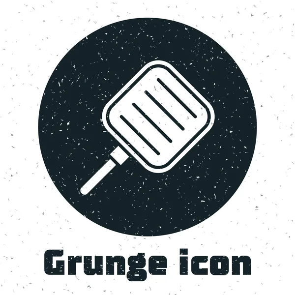 Εικόνα Ταψιού Grunge Που Απομονώνεται Λευκό Φόντο Τηγανίστε Ψήστε Μονόχρωμη — Διανυσματικό Αρχείο